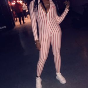 Red and white one piece